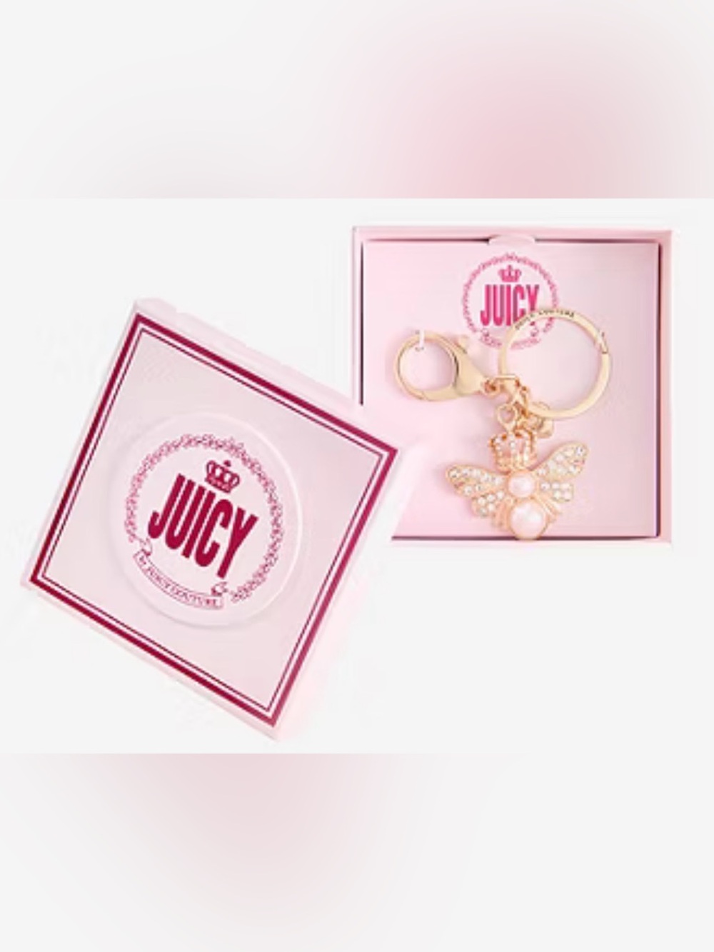 Juicy Couture NWT Gold-Tone Queen Bee Keychain/Bag Charm.